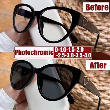 OKULARY KOREKCYJNE fotochrom damskie przeciwsłoneczne minusy -4