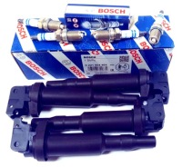 Купить Набор катушки + свечи зажигания зажигания bosch bmw e46 e84 e85 e87 e90 2.0i r4, фото thumb