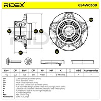 фото thumb №10, Подшипник колёса ridex 654w0308 зад do audi a4 avant 8k5, b8 a5 купе 8t3