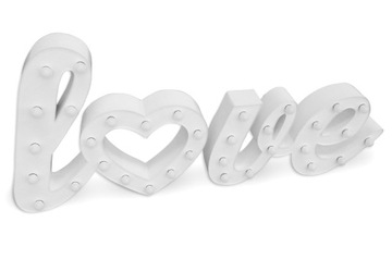 Pisane litery LOVE z żarówkami LED dekoracja 88 cm