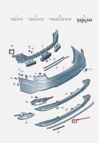 фото thumb №16, Молдинг бампера задня audi a4 b9 a5 оригінальний номер 8w0853551d оригінал