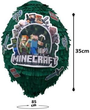 PINIATA NA URODZINY MINECRAFT CREEPER PIKSELE TNT PREZENT DUŻA 85cm