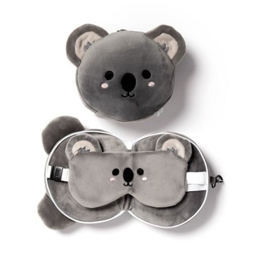 Мягкая дорожная подушка Relaxeazzz с повязкой на глаза - Koala