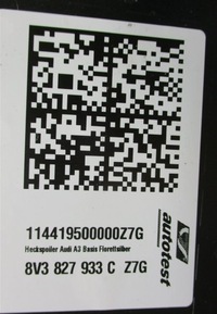 фото thumb №10, Спойлер дах audi a3 8v coupe lz7g 8v3827933c