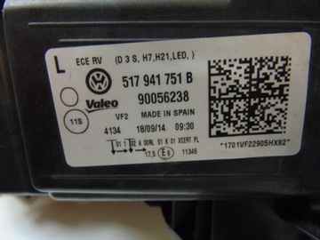 фото thumb №16, Лампа левая перед vw golf vii sportsvan 517941751b европа ксенон led