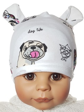 ШАПКА МИККИ МАУСА ИЗ ПОЛЬСКОГО ХЛОПКА 3-12M-CA 7WZ ДЛЯ ДЕВОЧКИ, РОЗОВАЯ
