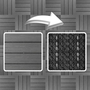 КОМПОЗИТНАЯ ТЕРРАСНАЯ ПЛАТФОРМА ТЕРРАСНЫЙ ПОЛ СЕРОЕ ДЕРЕВО 30x30x2,5см