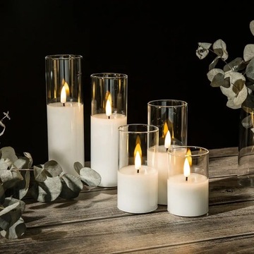 3X ŚWIECZKA LED EFEKT PŁOMIENIA WIECZNA ŚWIECA WKŁAD EKO ZESTAW 212122