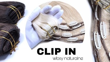 WŁOSY DOCZEPIANE CLIP IN 40cm NATURALNE MOVITO