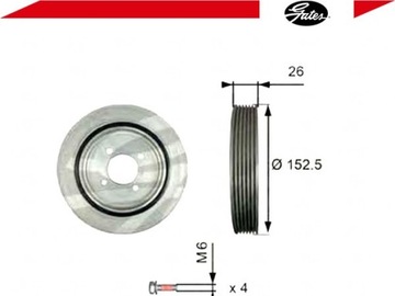 фото thumb №2, Колесо пасове вала citroen berlingo 1.9 d 70 mbwjz