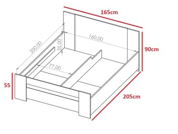 Zestaw mebli do sypialni łóżko komoda stoliki szafa 150 cm BARI biały