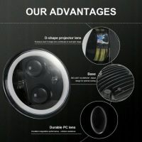 ПЕРЕДНЯЯ МОТОЦИКЛЕТНАЯ СВЕТООТРАЖАЮЩАЯ ЛАМПА H4 LED 5,75 дюйма