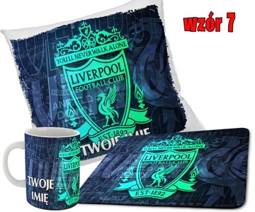 Zestaw LIVERPOOL KUBEK + PODUSZKA + PODKŁADKA POD MYSZ + IMIĘ RÓŻNE WZORY