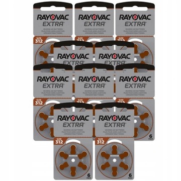 RAYOVAC EXTRA 312 PR41 СЛУХОВЫЕ БАТАРЕИ 60 шт.