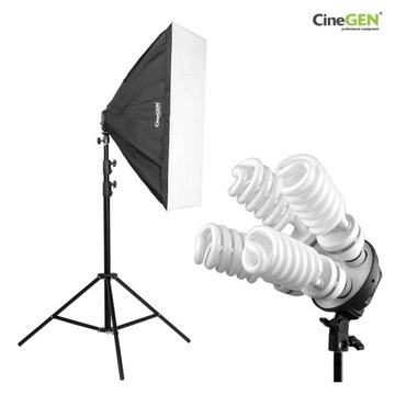 STUDIO FOTO 2x softbox 40x40cm 8x 325W + 2x statyw