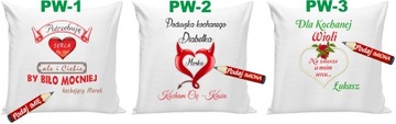 Poduszka na Walentynki ona on mąż żona love + Imię imiona WZORY