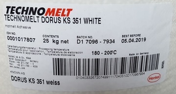 Клей-расплав для кромкооблицовочного станка DORUS KS 351 белый - 25кг