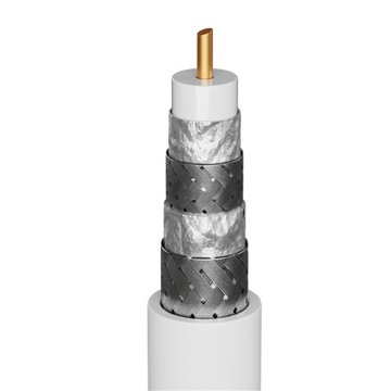 Kabel antenowy SAT 135 dB 4x ekranowany 2x90° 3.0m czarny pozłacany Goobay