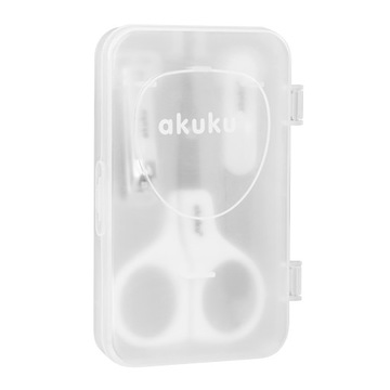 Набор AKUKU COSMETIC, ножницы, КЛИПСЫ, пилочка для ногтей.