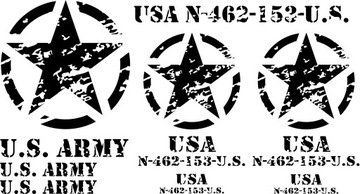 naklejki wojskowe us army gwiazda military ZESTAW