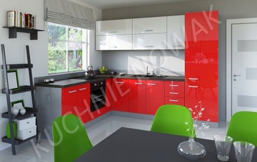 КУХОННАЯ МЕБЕЛЬ TORINO/ RED/ BIANKA GLOSS МДФ