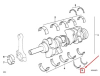 Bmw x5 e53 нижняя подкладка направляющая вала коленчатого 11211702144 1702144 с Разборки, фото thumb
