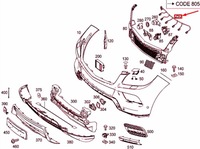 фото thumb №8, Mb ml w166 передняя жгут трубопровод система парктроник a166540611564