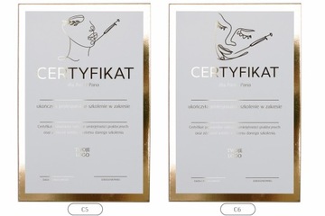 CERTYFIKAT SZKOLENIOWY ZŁOTY DYPLOM CERTYFIKATY BEAUTY A4 PAKIET 6 szt