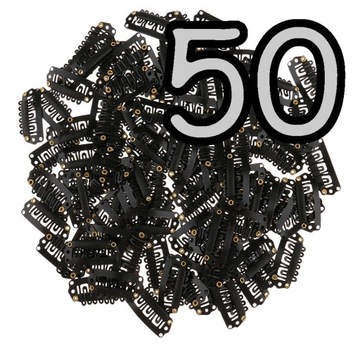 Запасные заколки для волос, черные, 2,8 см, 50 шт.