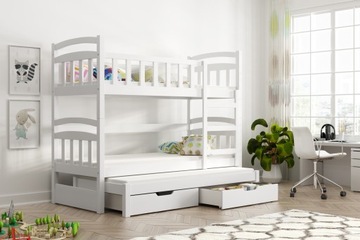 Двухъярусная кровать для троих детей DAWID MINI 160x75 + матрасы