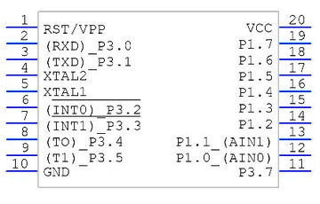 Программируемый микропроцессор Atmel AT89C2051 24PU