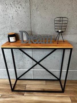 консоль, туалетный столик INDUSTRIAL LOFT 80X25x75 CRAFT ДУБ ЗОЛОТОЙ