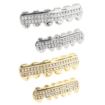 Двойное сверло из циркония сверху и снизу Hip Hop Gold Grill.
