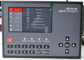 Измеритель сигнала для настройки ТВ-антенны DVB-T2 SAT DVB-S2 DVB-C Amiko Combo