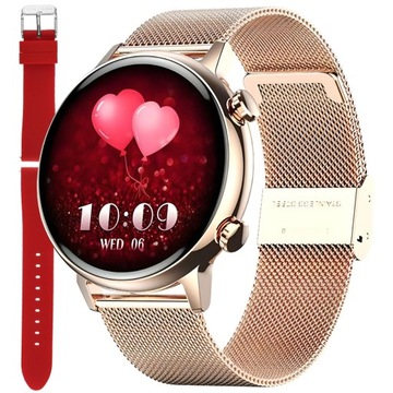 SMARTWATCH ENTER PL MENU RÓŻOWE ZŁOTO MESH + PASEK