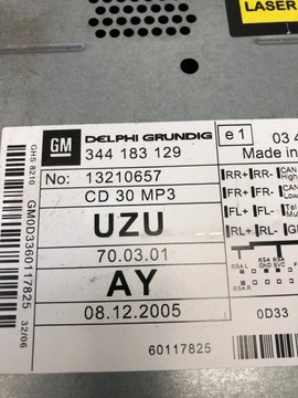 RADIO CD 30 MP3 OPEL CORSA D 344183129