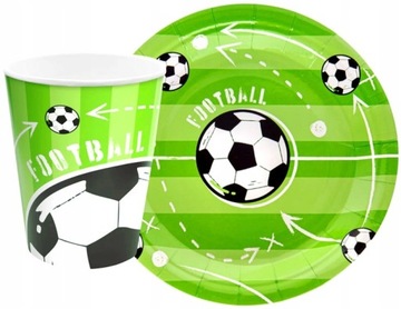 ZESTAW KUBKI TALERZYKI PIŁKA NOŻNA FOOTBALL 12szt