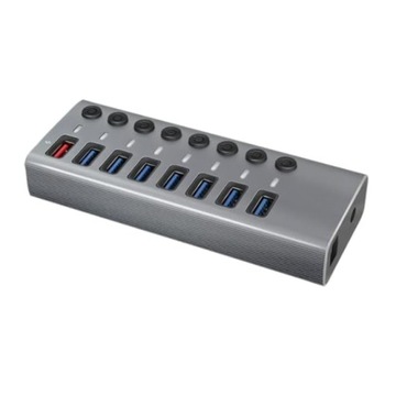 USB-концентратор 7x 3.0 +1 алюминиевый разветвитель портов