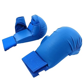 Перчатки de-Karate Легкие кожаные тренировочные перчатки для боя боксерские синие XS