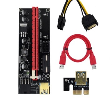 Zestaw 8szt Riser 009S GOLD USB 3.0 PCI-E 1x-16x