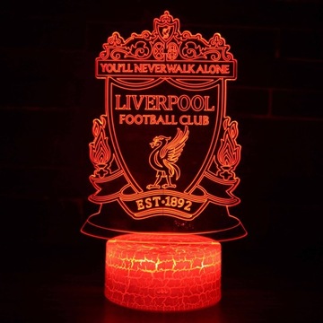 LIVERPOOL 3D светодиодный ночник USB/БАТАРЕЯ + ПУЛЬТ ДИСТАНЦИОННОГО УПРАВЛЕНИЯ