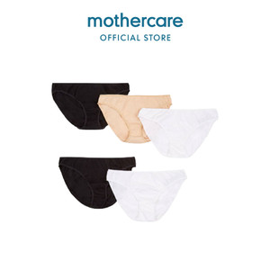 MOTHERCARE 5 PACK Трусики для беременных под живот черный/белый/бежевый M/38