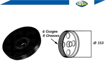 фото thumb №2, Sasic 2150027 колесо пасове, wał колінчастий