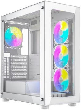 БЕЛЫЙ ИГРОВОЙ ЕМКОСТЬ ЦВЕТНАЯ RGB ВЕНТИЛЯТОРЫ ОКНО РАСШИРЕННЫЙ ATX