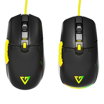 MYSZKA Z WYMIENNYMI PANELAMI PODŚWIETLANA RGB MODECOM VOLCANO JAGER CZARNA