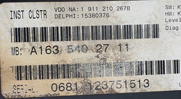 фото thumb №7, Спидометр mercedes ml w163 4.3 v8 a1635402711 европа