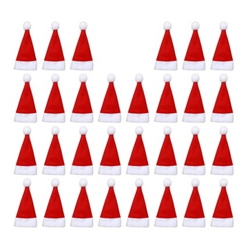 MINI CZAPKA ŚWIĄTECZNEGO MIKOŁAJA UCHWYT NA SZTUĆCE 30 SZT