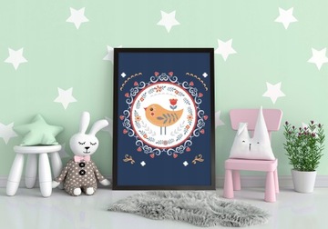 OBRAZ PLAKAT W RAMIE 33x43 cm Ptak Bajka PD294
