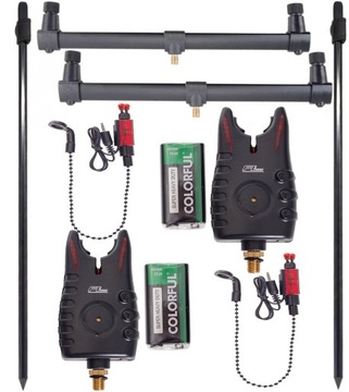 ZESTAW 2xPODPÓRKA 60/115 CM+2xSYGNALIZATOR GRUNT 8LED+ 2xHANGER+ 2xBUZZBAR