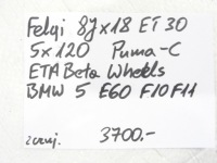 фото thumb №12, Диски 8jx18 5x120 et 30 etabeta колеса bmw 5 e60 e61